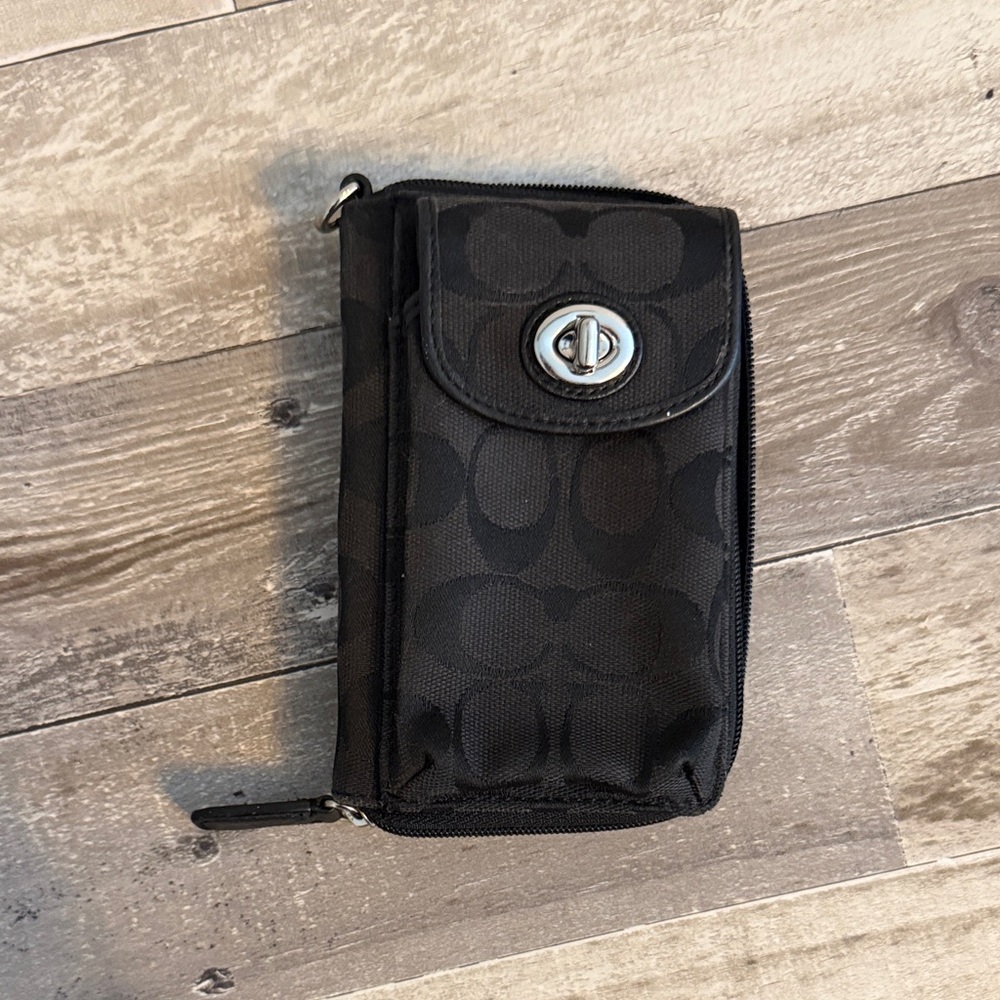 Coach Black Cell Phone Wallet Case